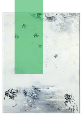 Cielo e non altro, Passi Verdi, Tecnica mista su tela e plexiglass, 210 x 160, 2012